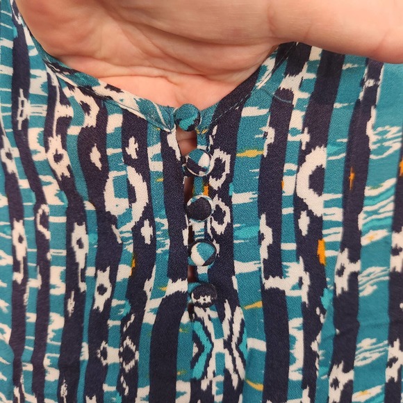 Kenar Blue and White Patterned Blouse - Picture 2 of 7